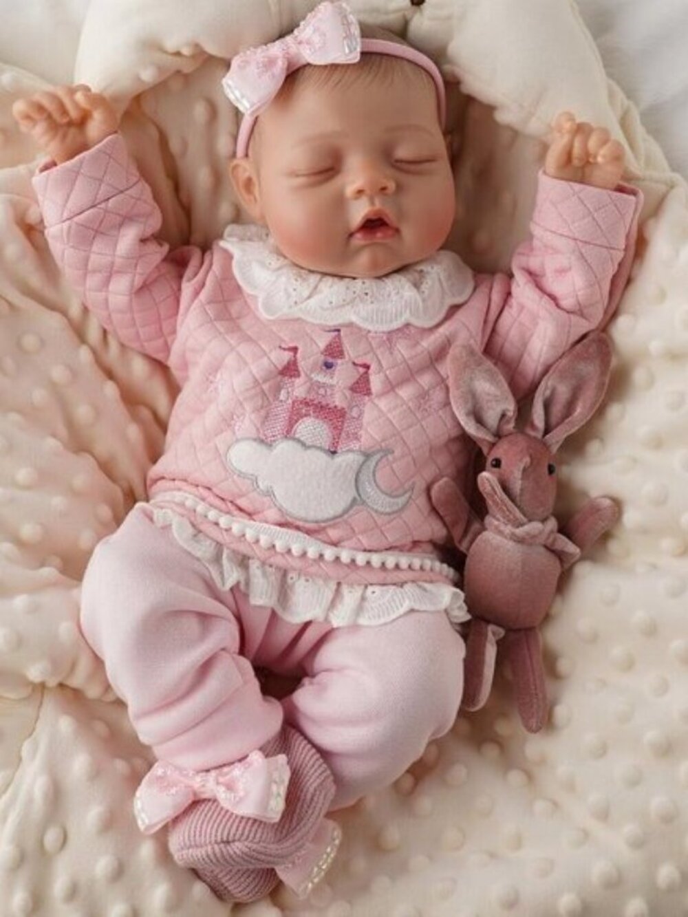 17" Realistic Reborn Baby Girl Doll Sweet Smile Full Body Vinyl Anatomically
